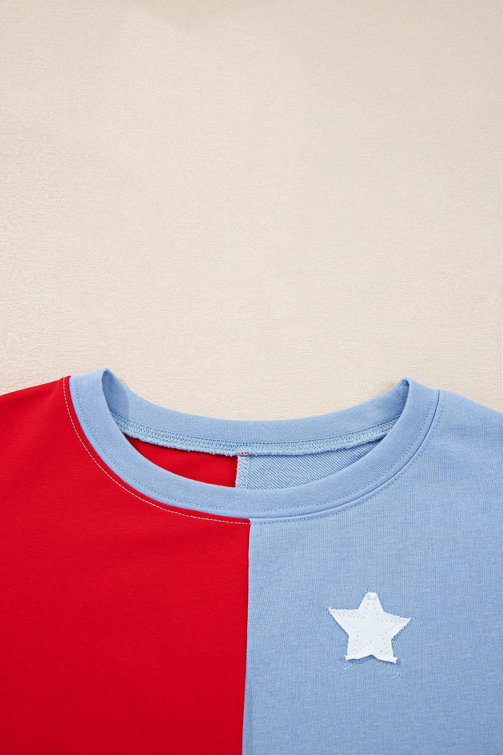 Multicolour American Flag Vintage Oversized Pullover Sweatshirt