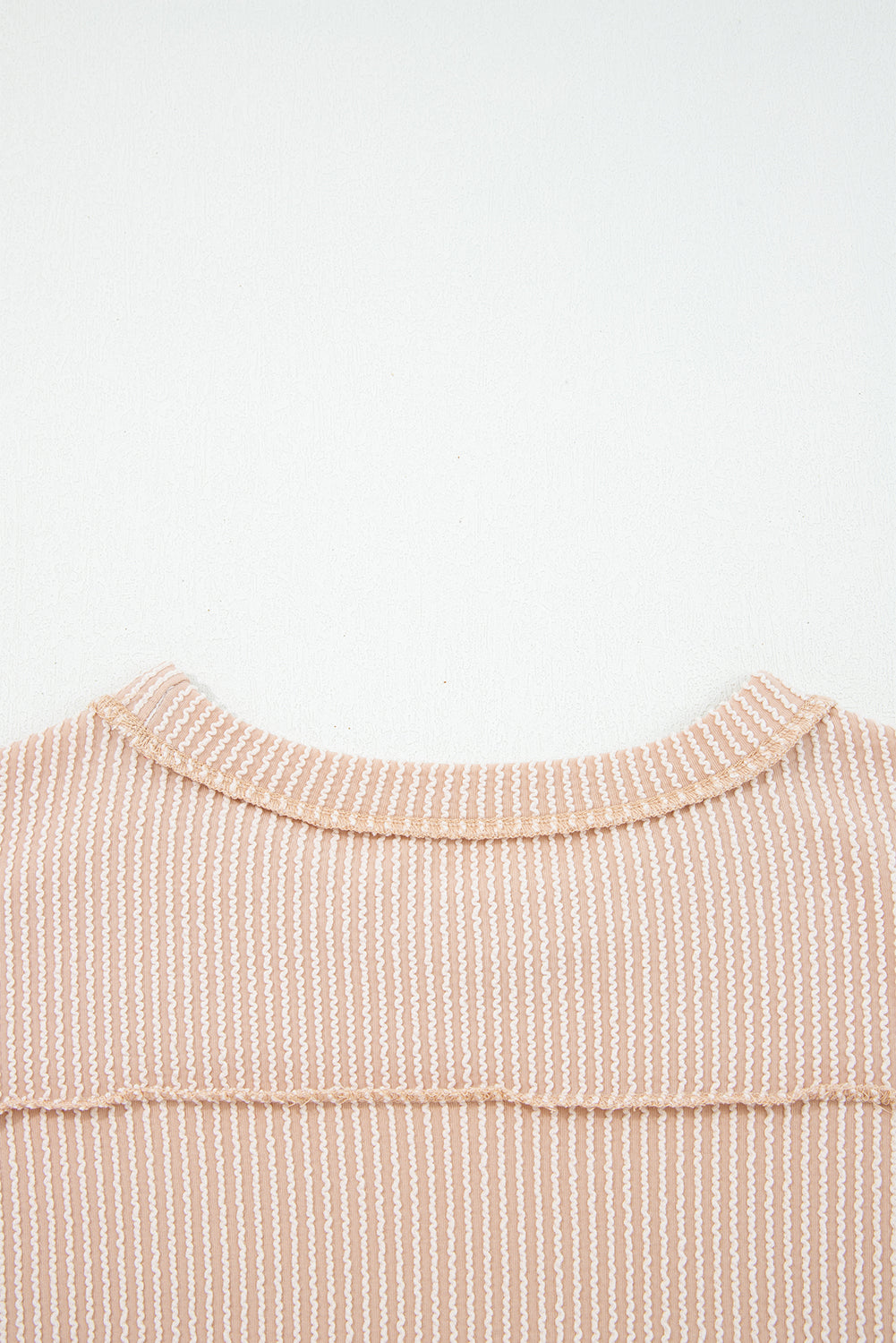 Black Twist Ribbed Exposed Seam Detail Long Sleeve Loose Top