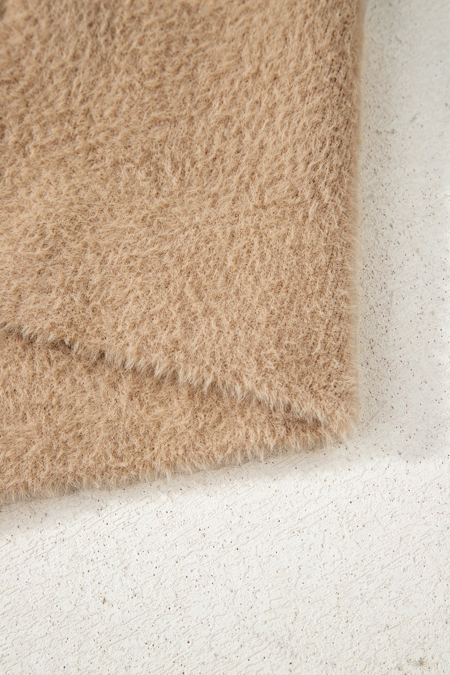 White Fuzzy Buttoned Front Midi Solid Cardigan