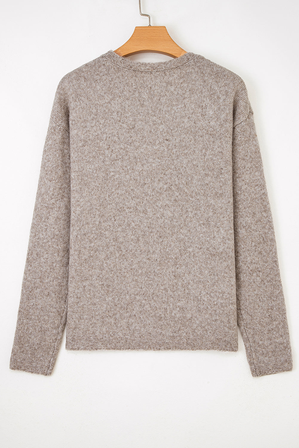 Gray Morn Contrast Colored Dot Detail Drop Shoulder Sweater