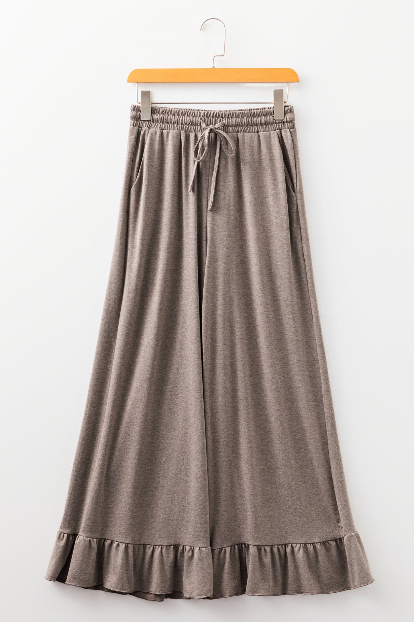 DUNE Ruffled Wide Leg Pull On High Waist Pants with Pockets