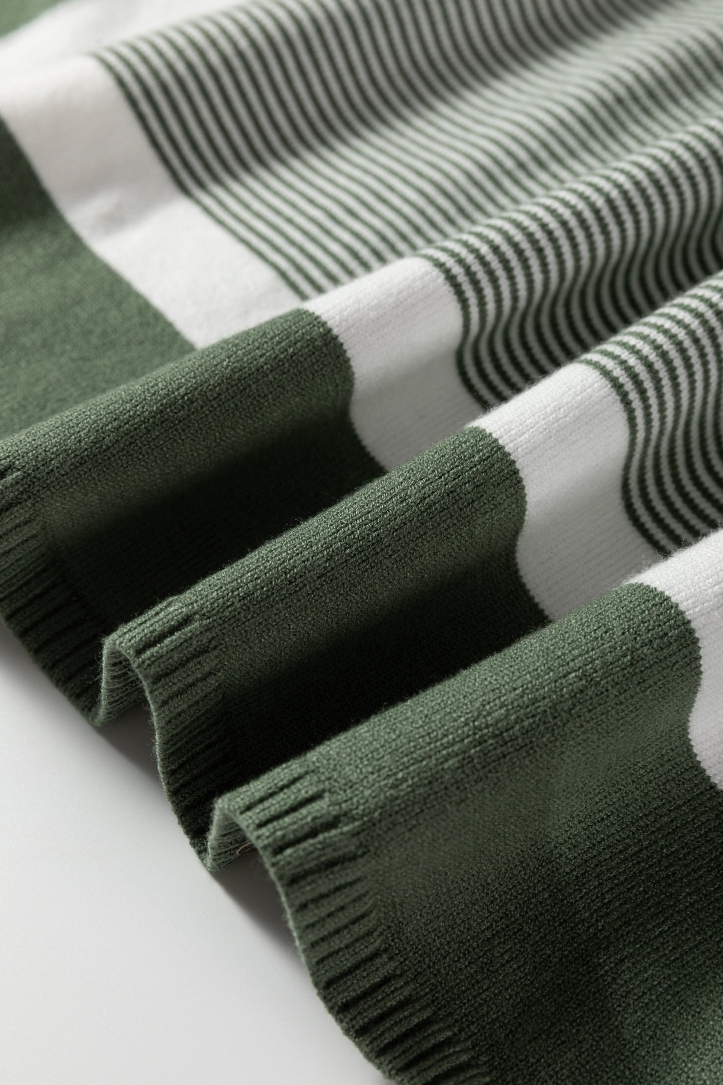 Green Stripe Color Block Patchwork Dolman Oversize Tunic Sweater