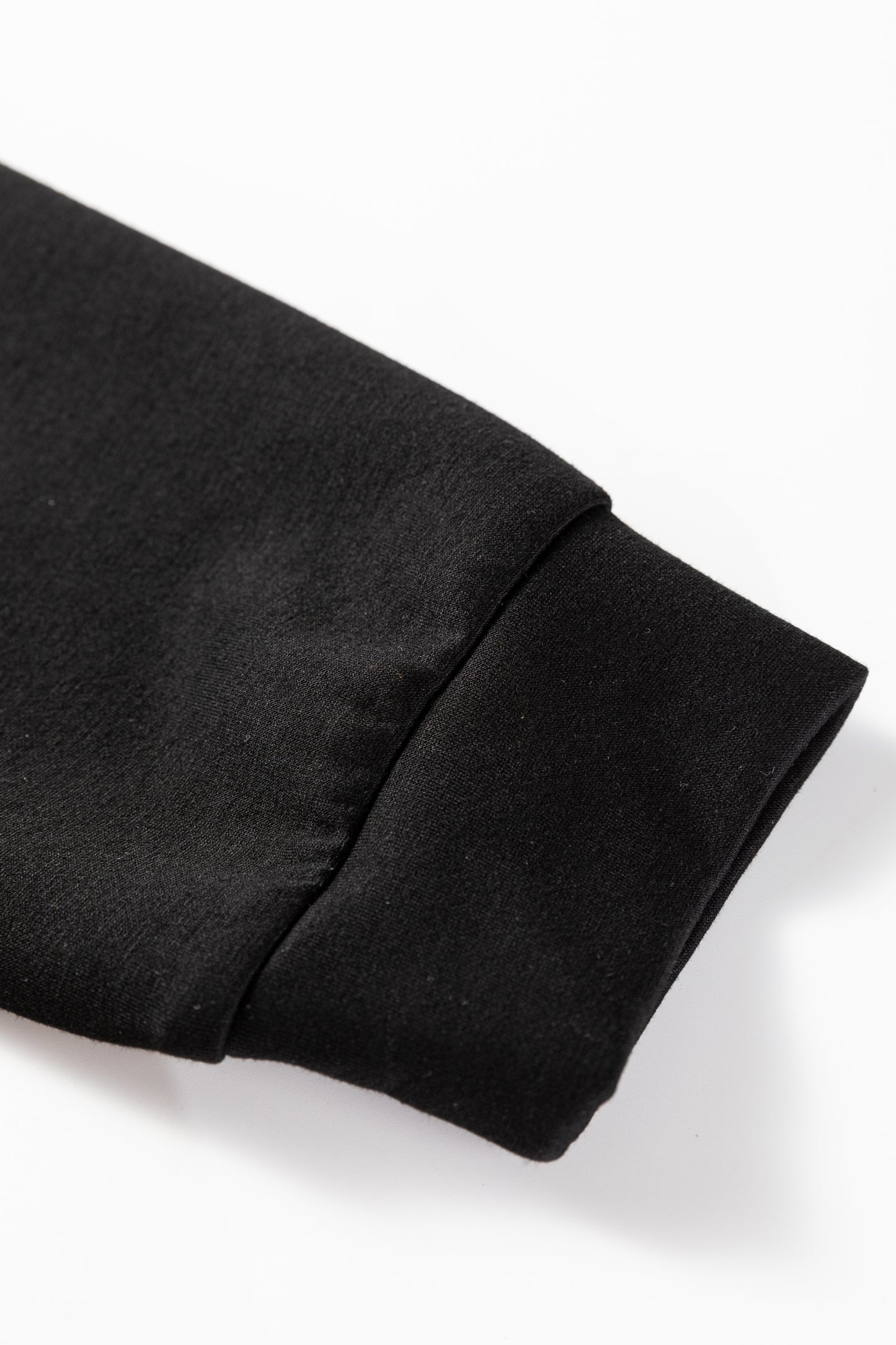 Black Two-tone Long Sleeve Zipped Front Casual Romper