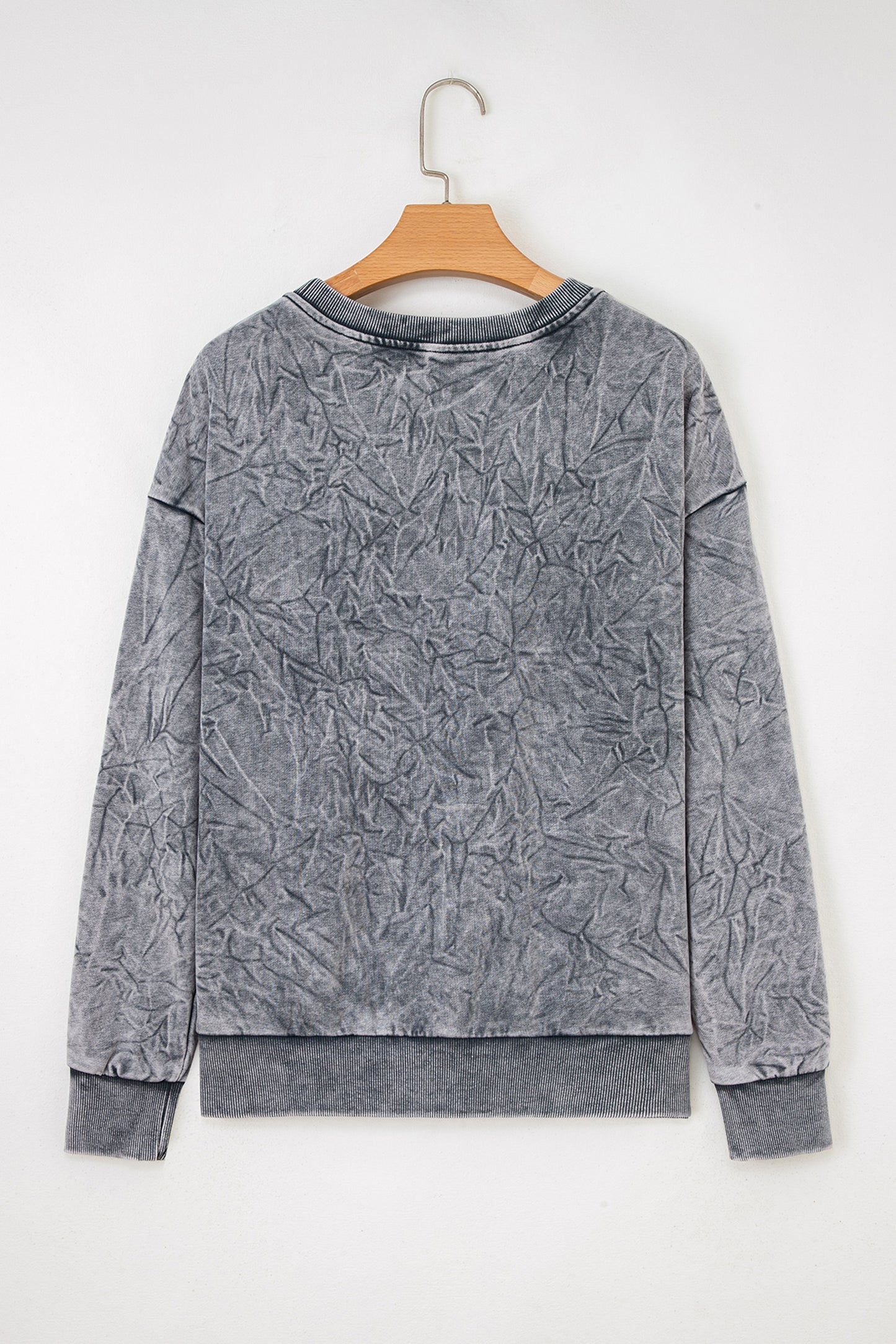 DUNE saved by grace Letter Embroidery Mineral Wash Loose Sweatshirt