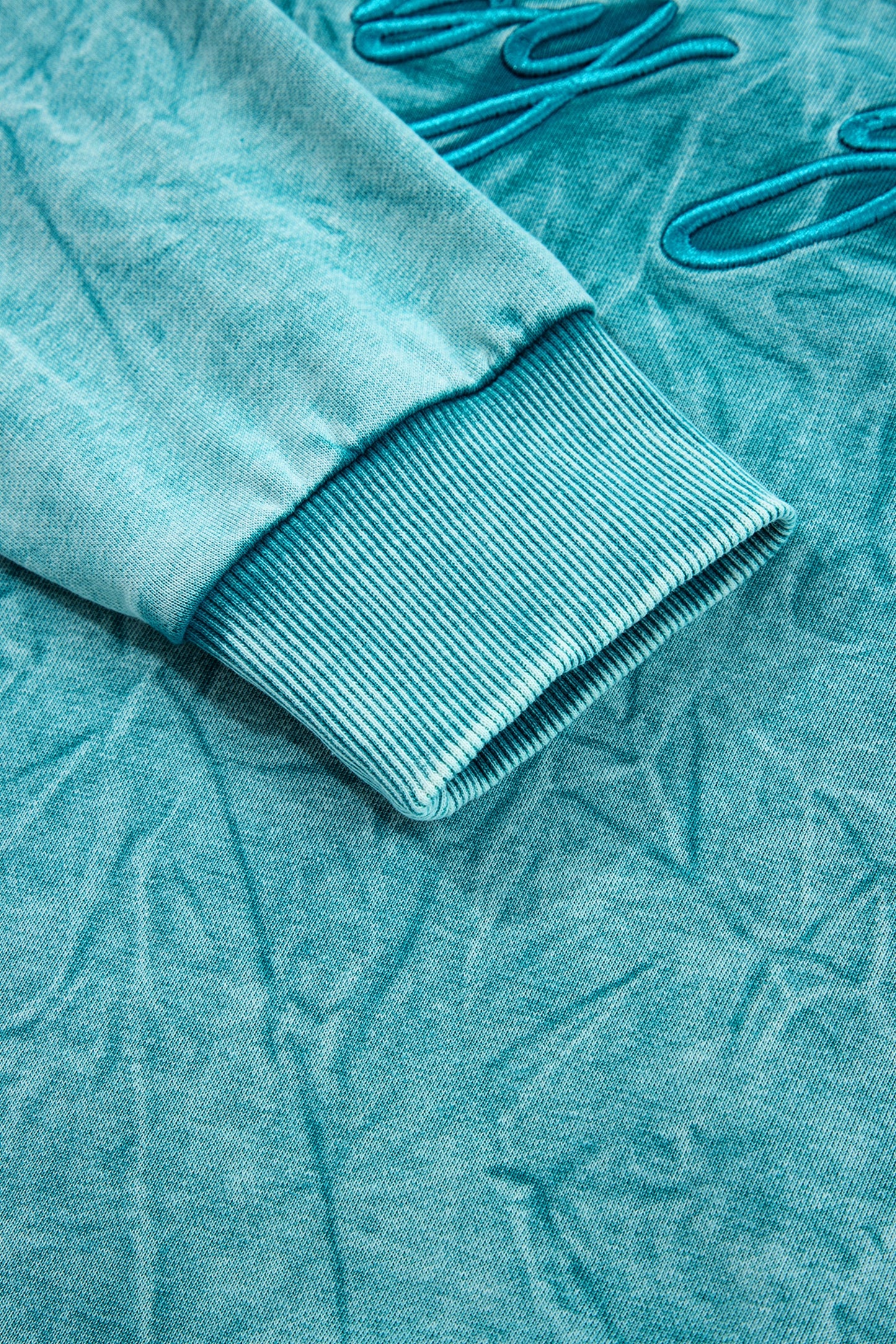 DUNE saved by grace Letter Embroidery Mineral Wash Loose Sweatshirt