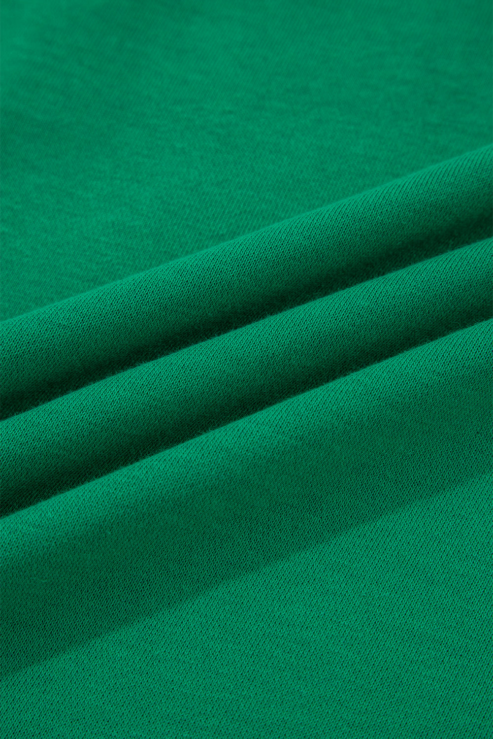 Dark Green Contrast Piping Crewneck Pullover Mini Skirt Set