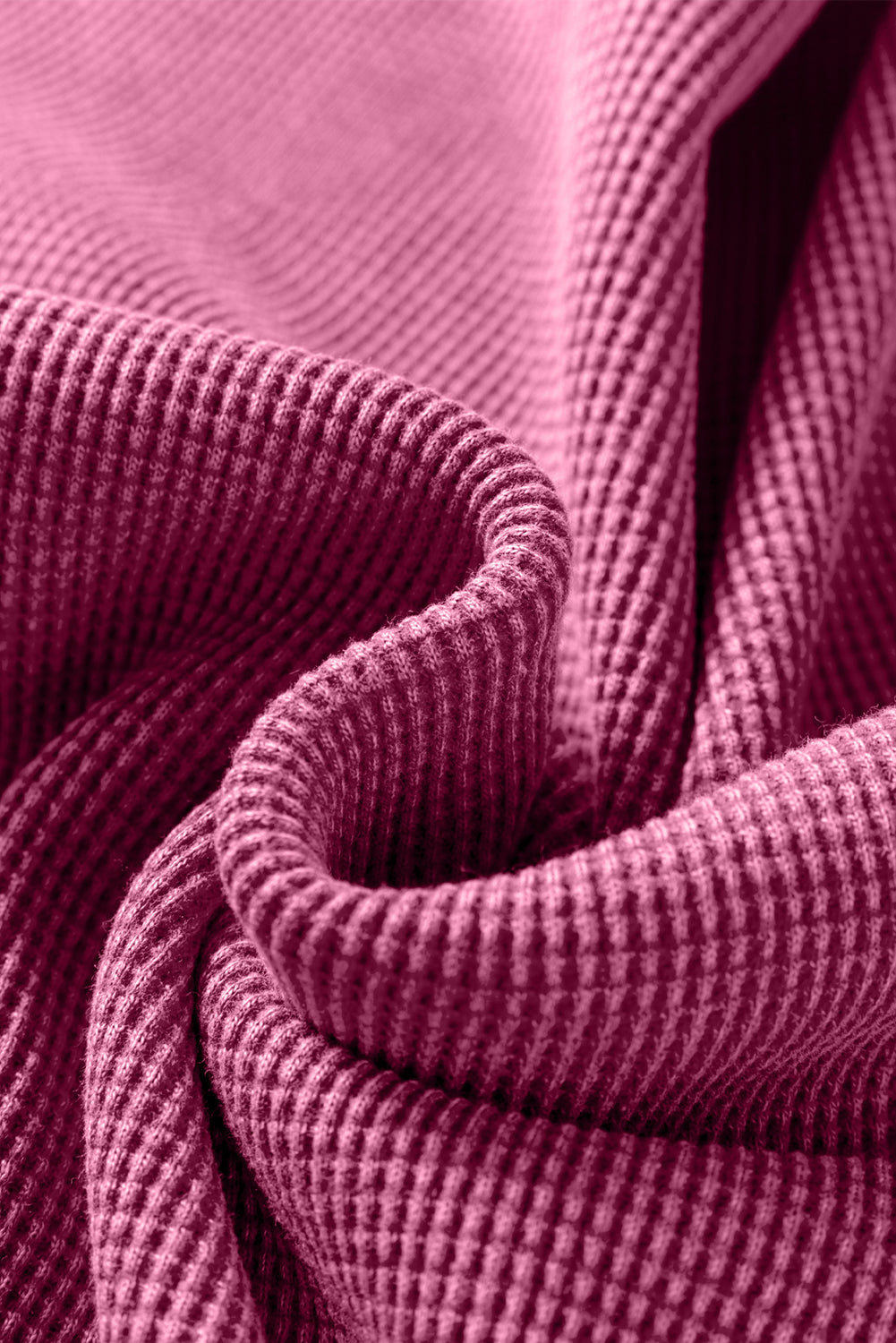 Dark Grey Waffle Knit Patchwork Long Sleeve Loose Top