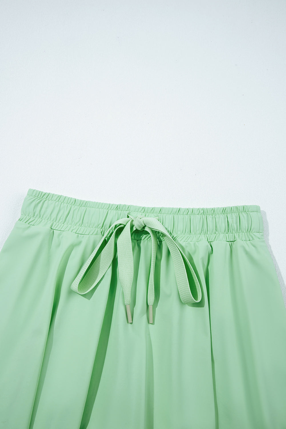 Light Green Drawstring Elastic Waistband Lined Tennis Skorts
