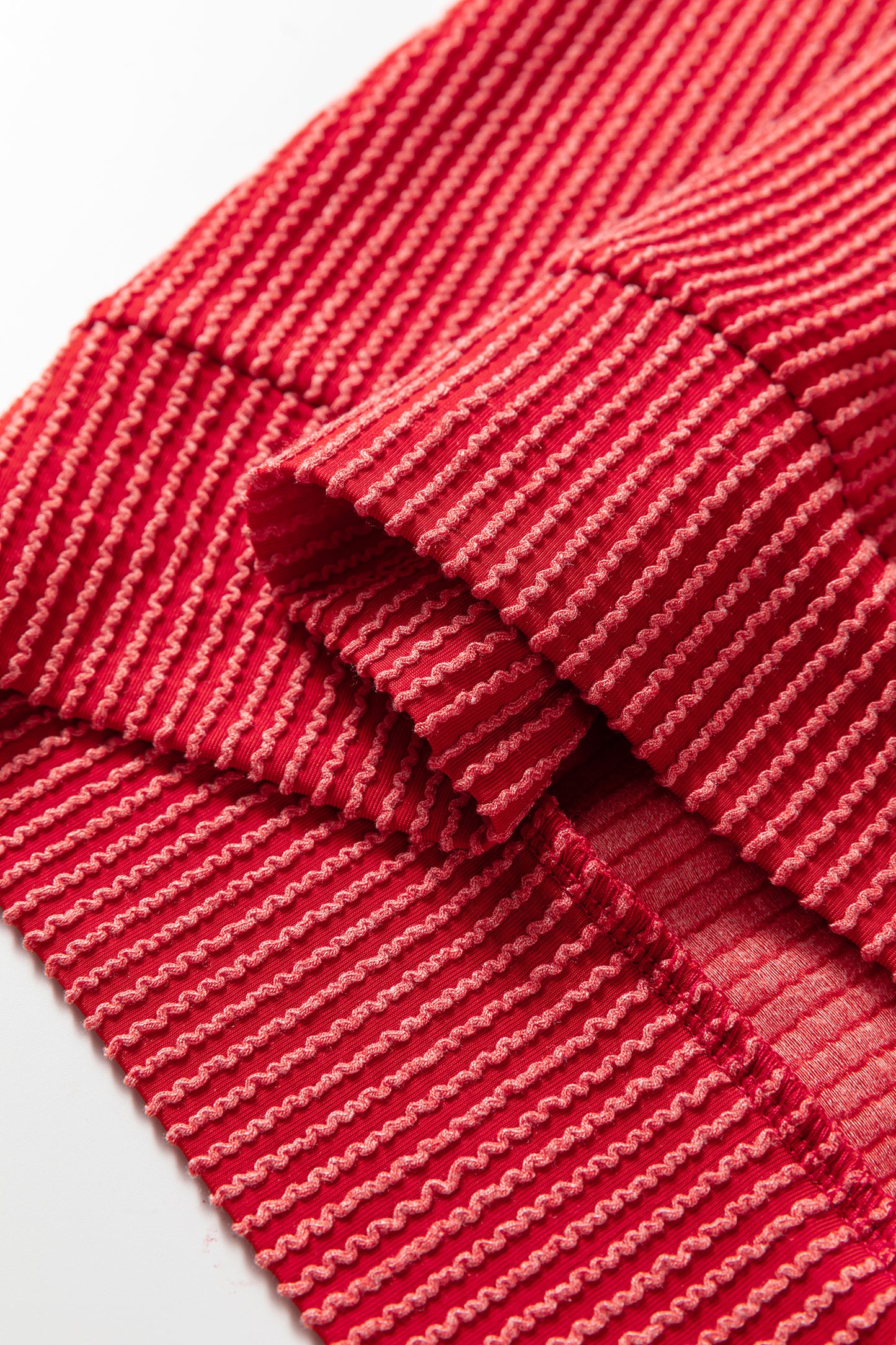 Racing Red Twisted Rib Outlined Merry Letter Graphic Loose Long Sleeve Top