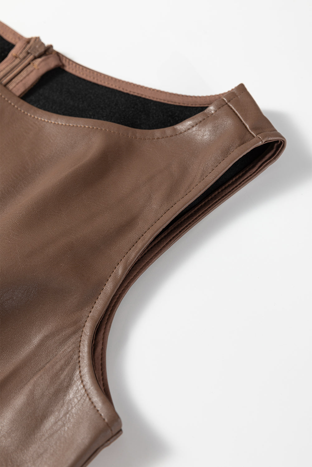 Black Vegan Leather Sleeveless Mini Dress