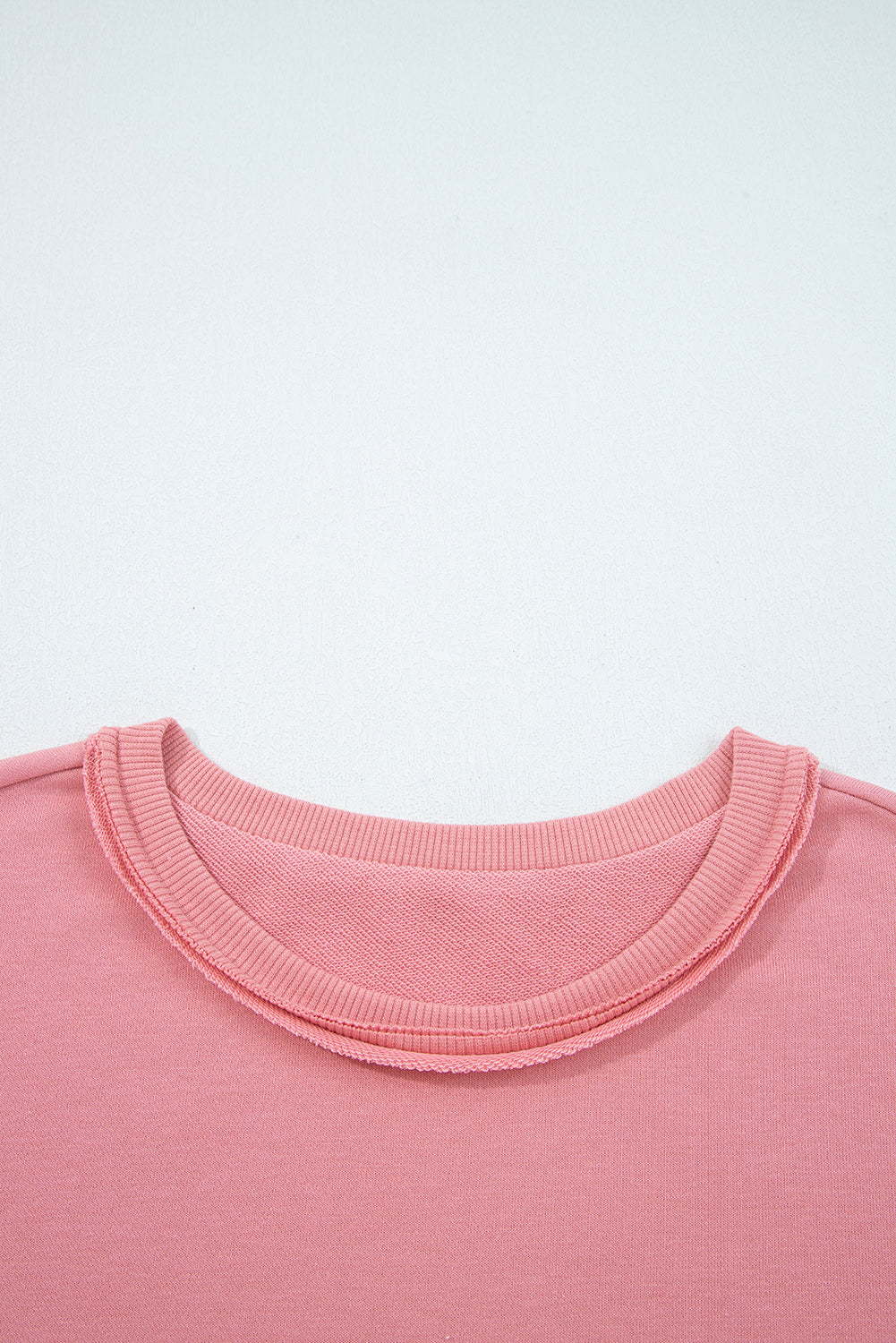 Peach Blossom Floral Applique Baggy Pullover Sweatshirt