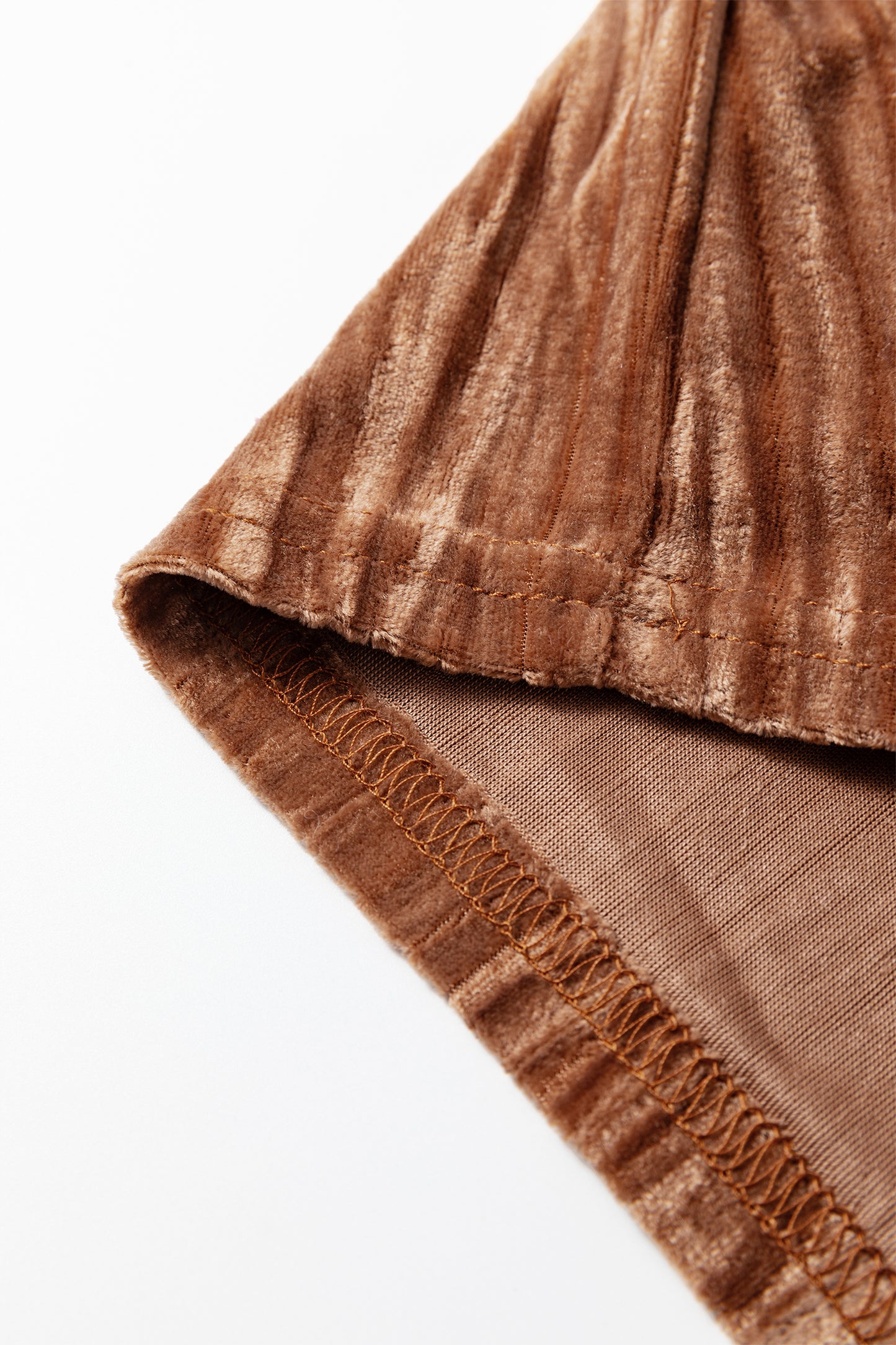 Chicory Coffee Velvet Adjustable Straps Patched Pocket Sleeveless Jumpsuit