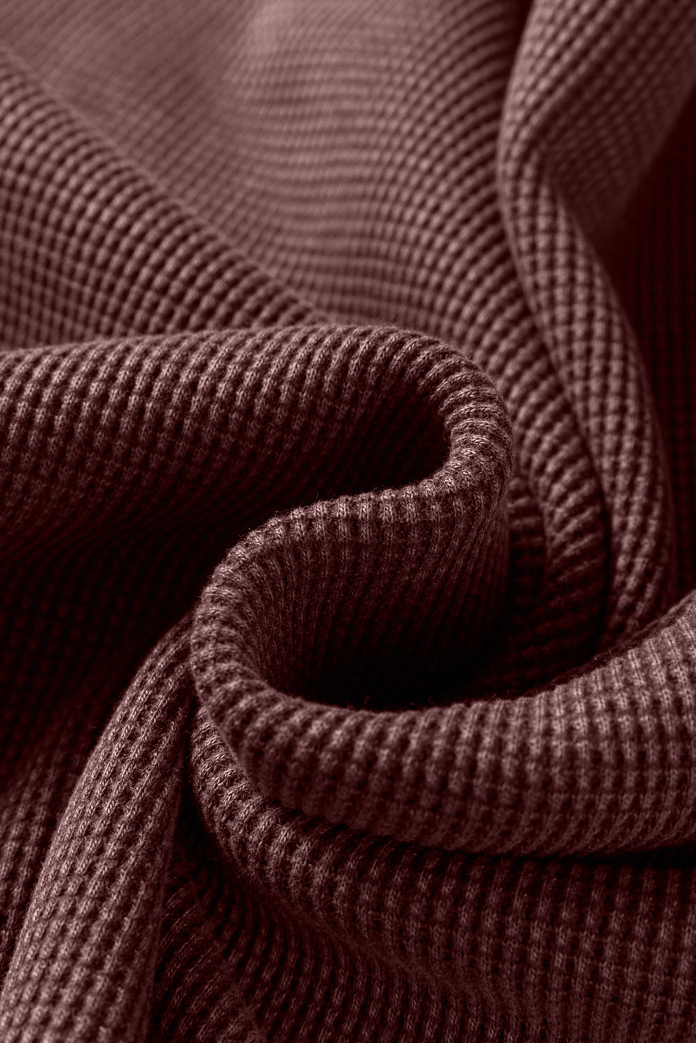 Dark Grey Waffle Knit Patchwork Long Sleeve Loose Top