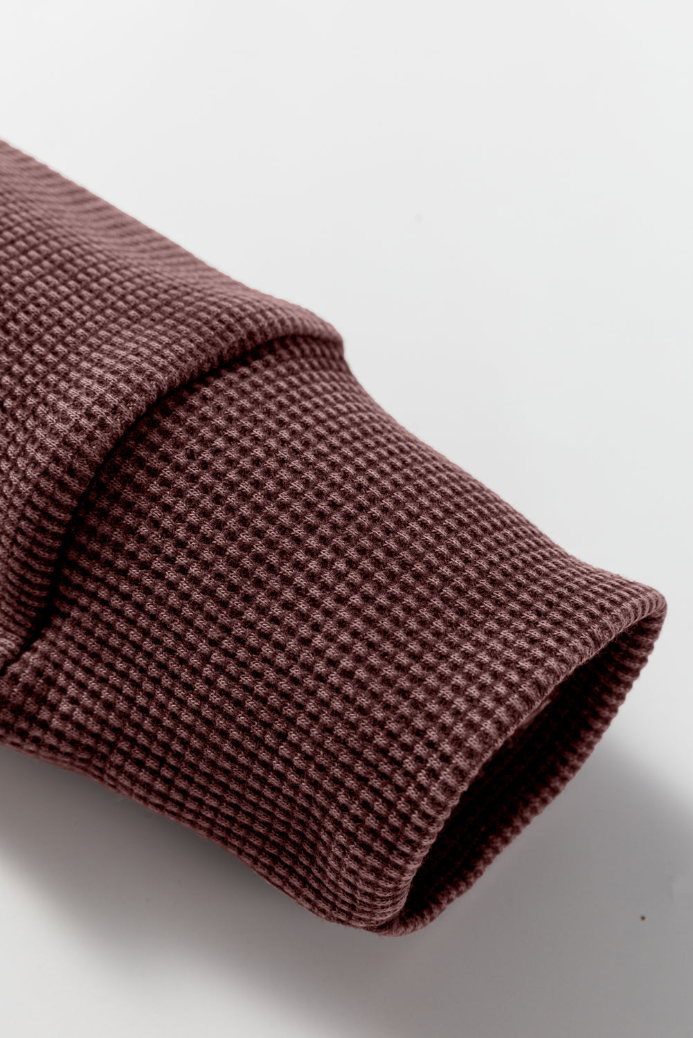 Dark Grey Waffle Knit Patchwork Long Sleeve Loose Top