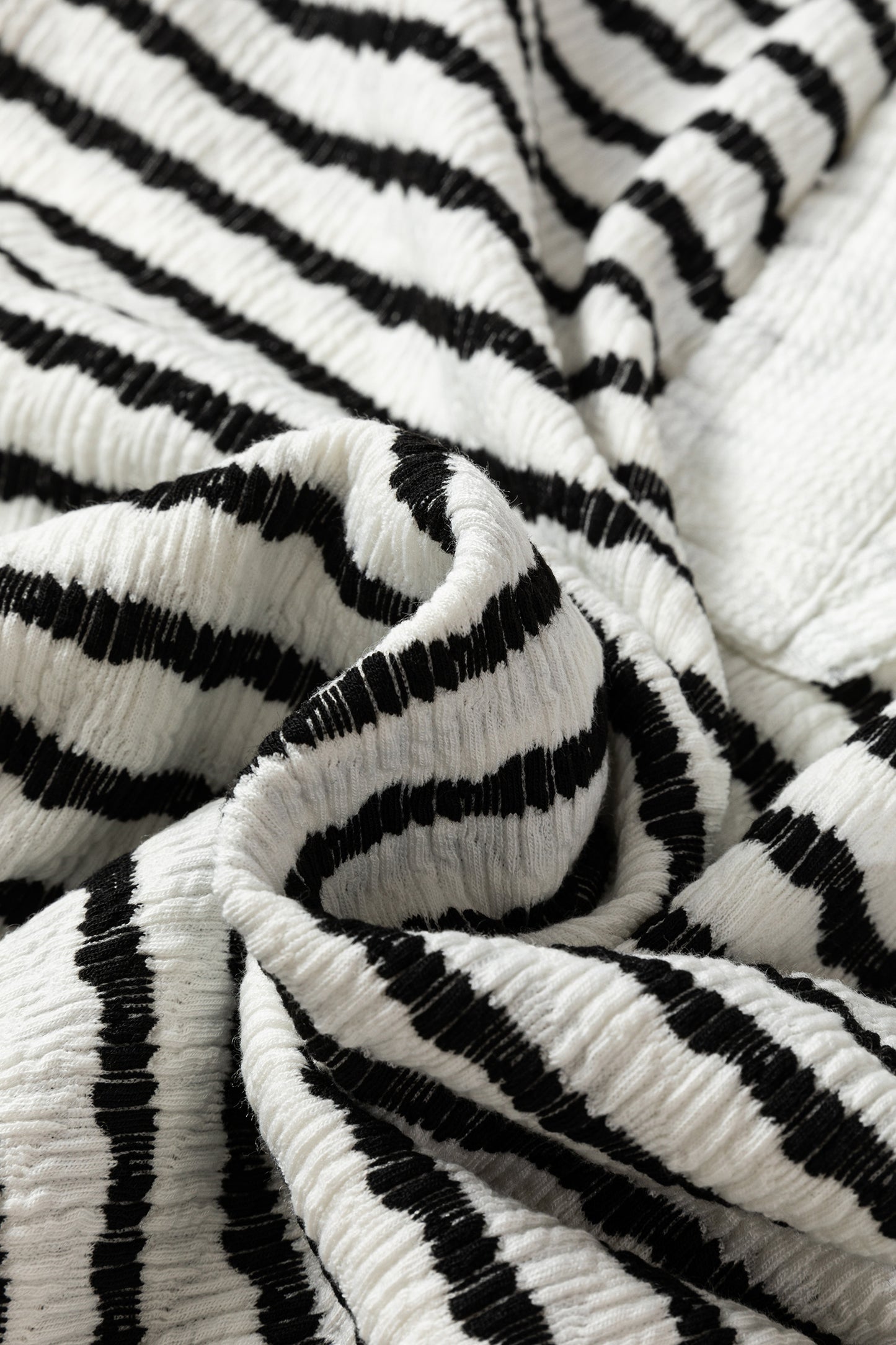 Khaki Stripe Textured Hooded V Neck Casual Long Sleeve Top