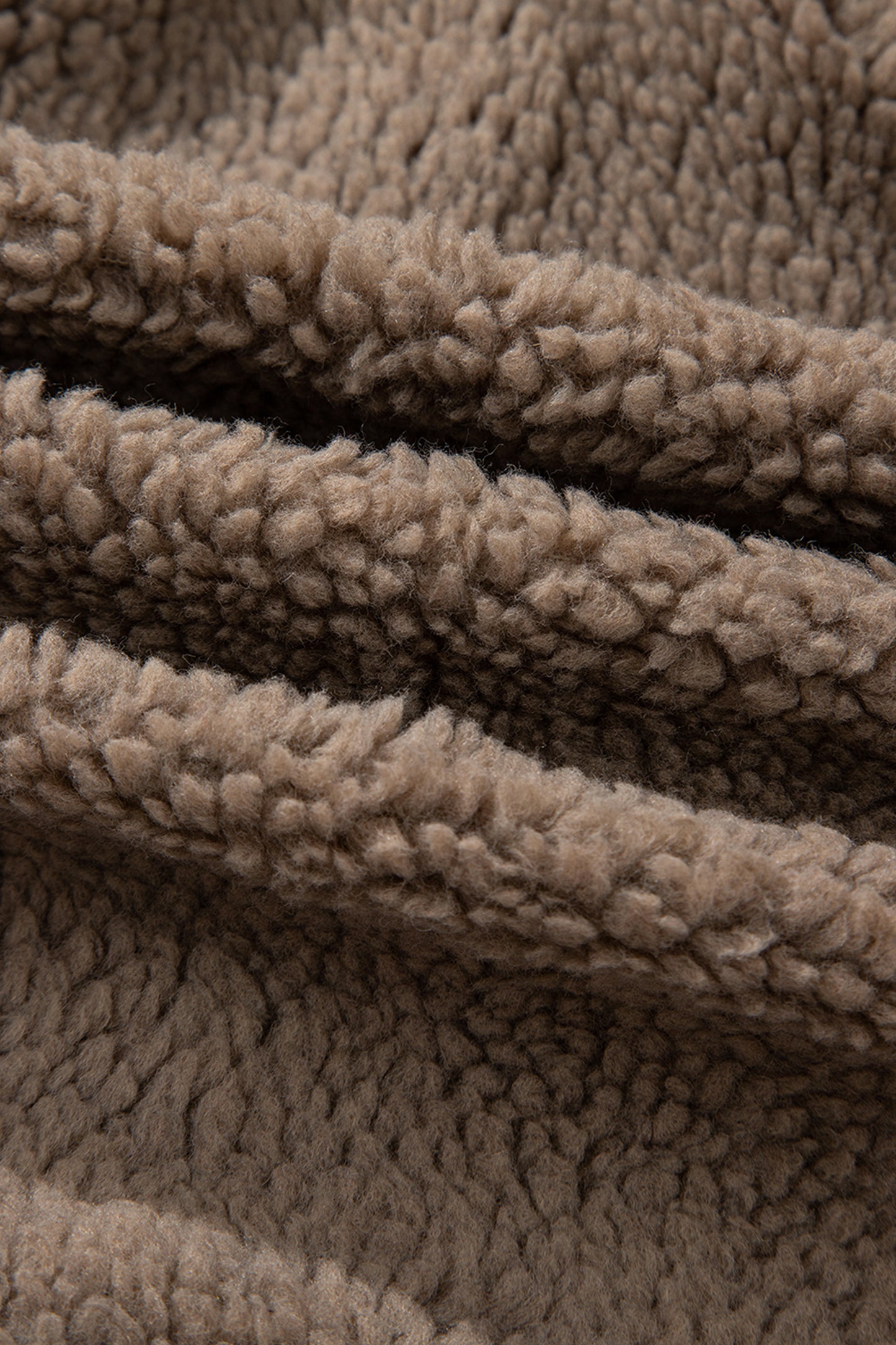 Brown Sherpa Leopard Print Flap Pocket Collared Button Up Jacket