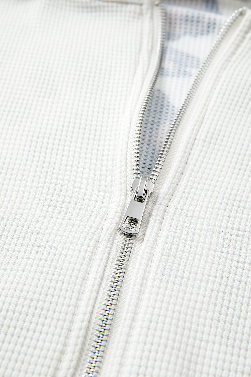 Apricot Oversized Leopard Contrast Mixed Texture Patchwork Zip Up Drop Shoulder Hoodie