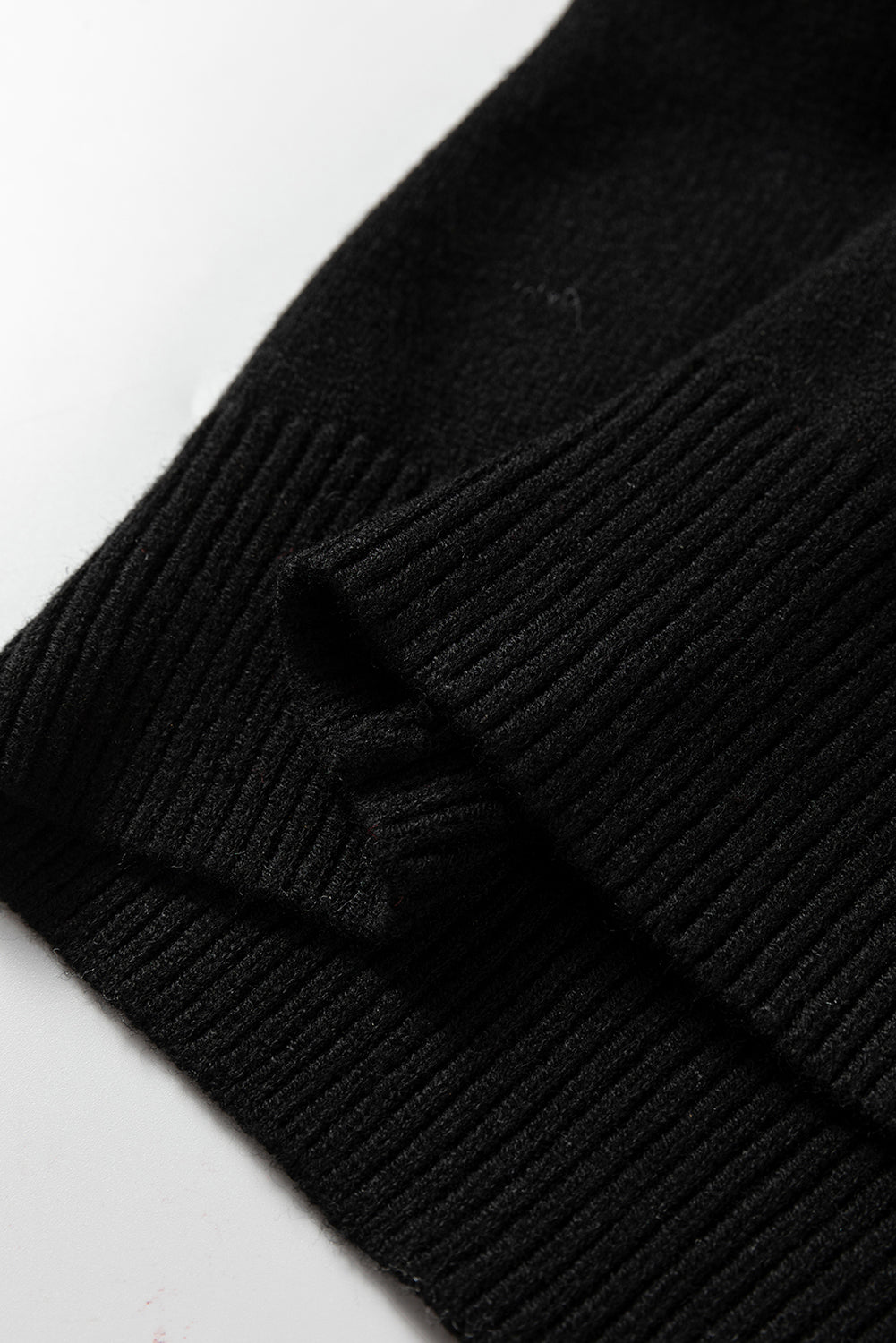 Black Colorblock Crew Neck Drop Shoulder Sweater