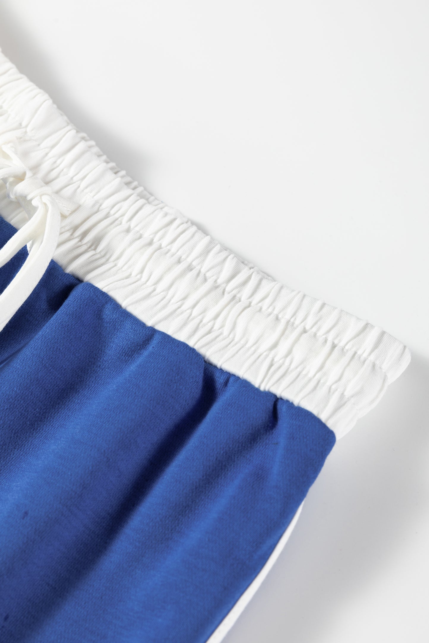 Sky Blue Varsity Stripe Detail Drop Shoulder Pullover Mini Skirt Set