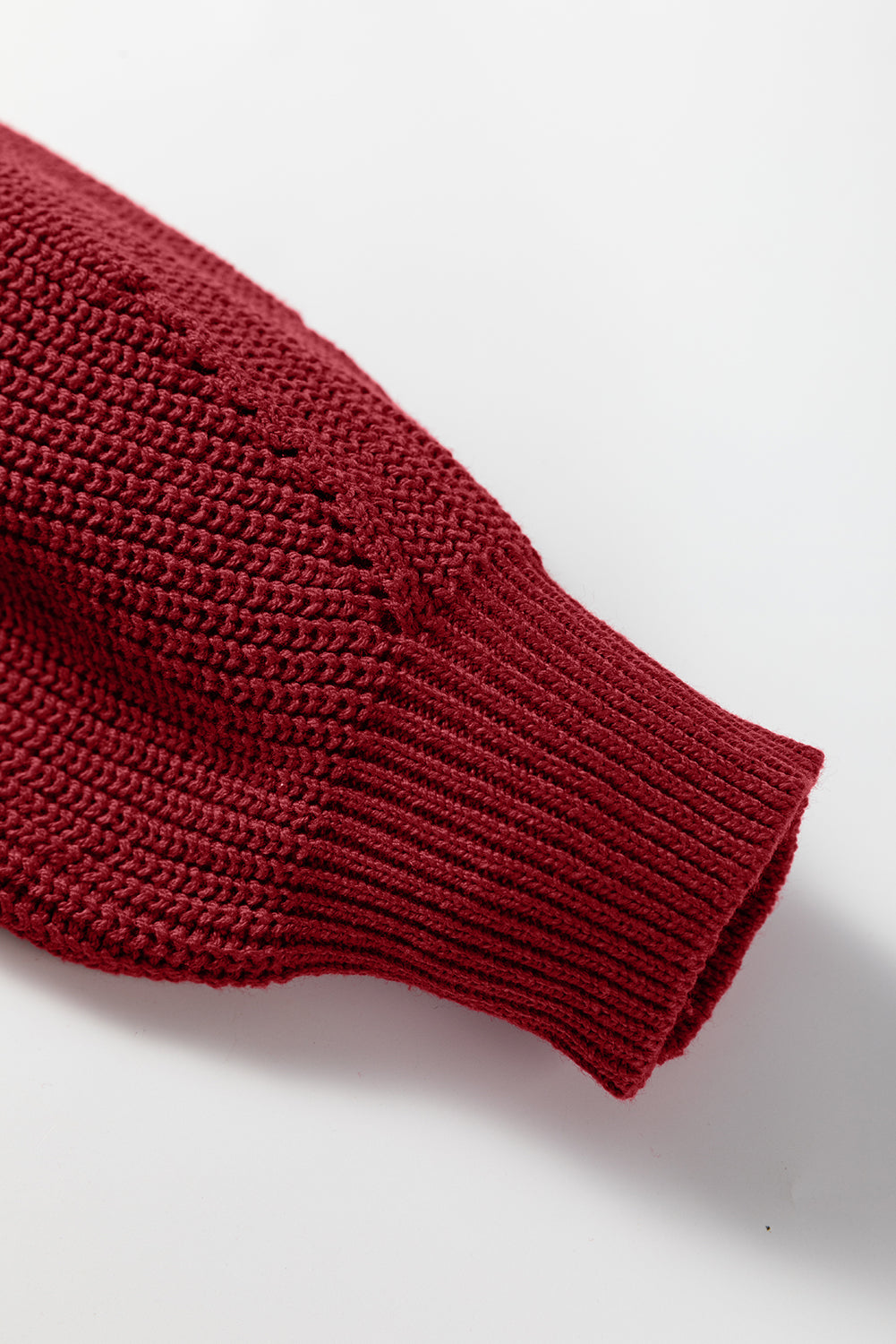 Dirty blue Solid Color Front Seam Drop Shoulder Loose Sweater