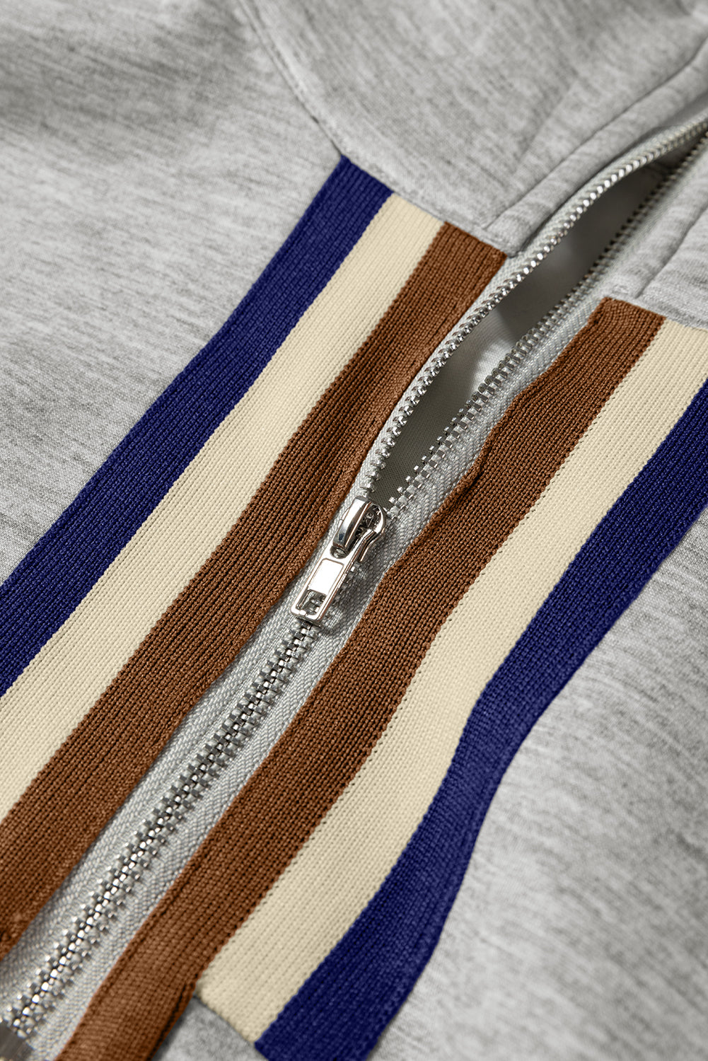 Black Striped Patchwork Quarter Zip Pullover Loose Pant Set