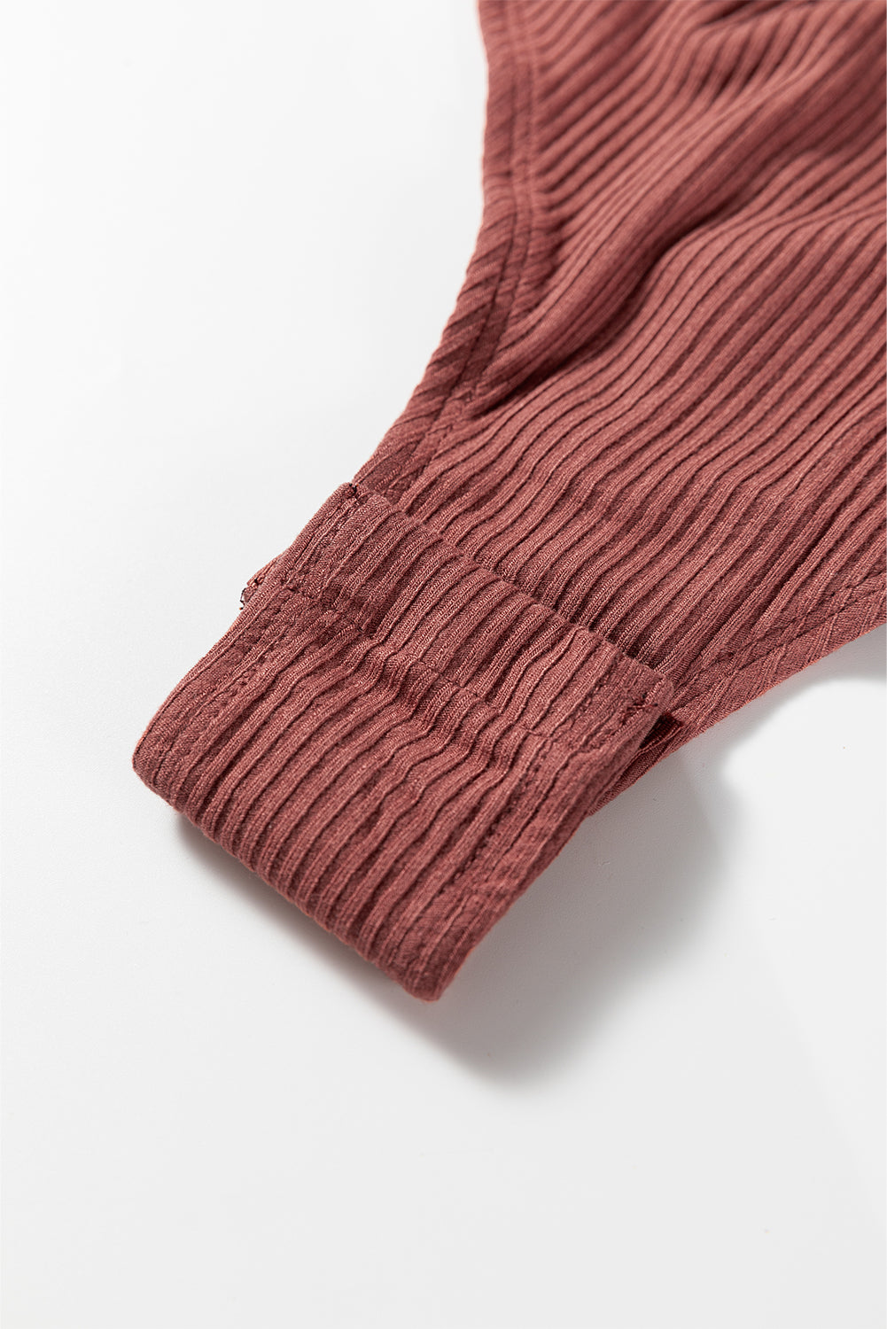 Black Ribbed Long Sleeve Crew Neck Solid Color Bodysuit