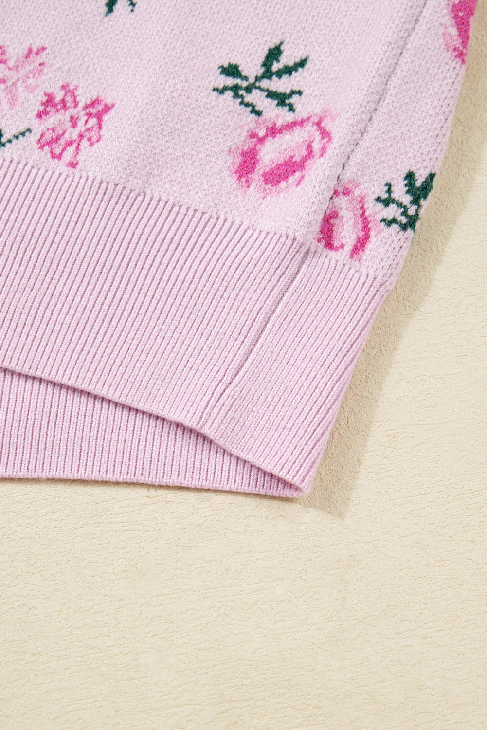 Delicacy Sweet Floral Print Drop Shoulder Cropped Sweater