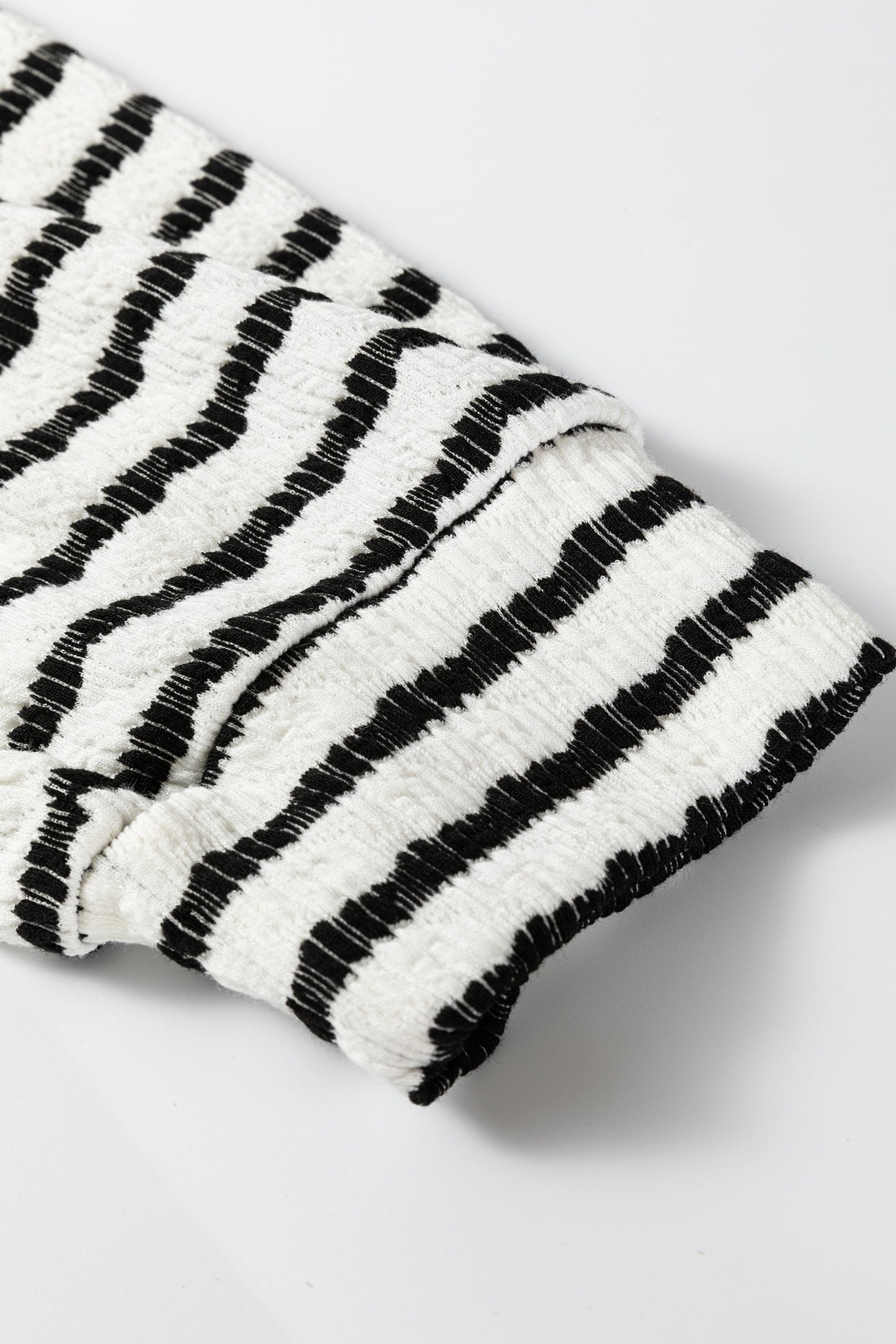 Khaki Stripe Textured Hooded V Neck Casual Long Sleeve Top