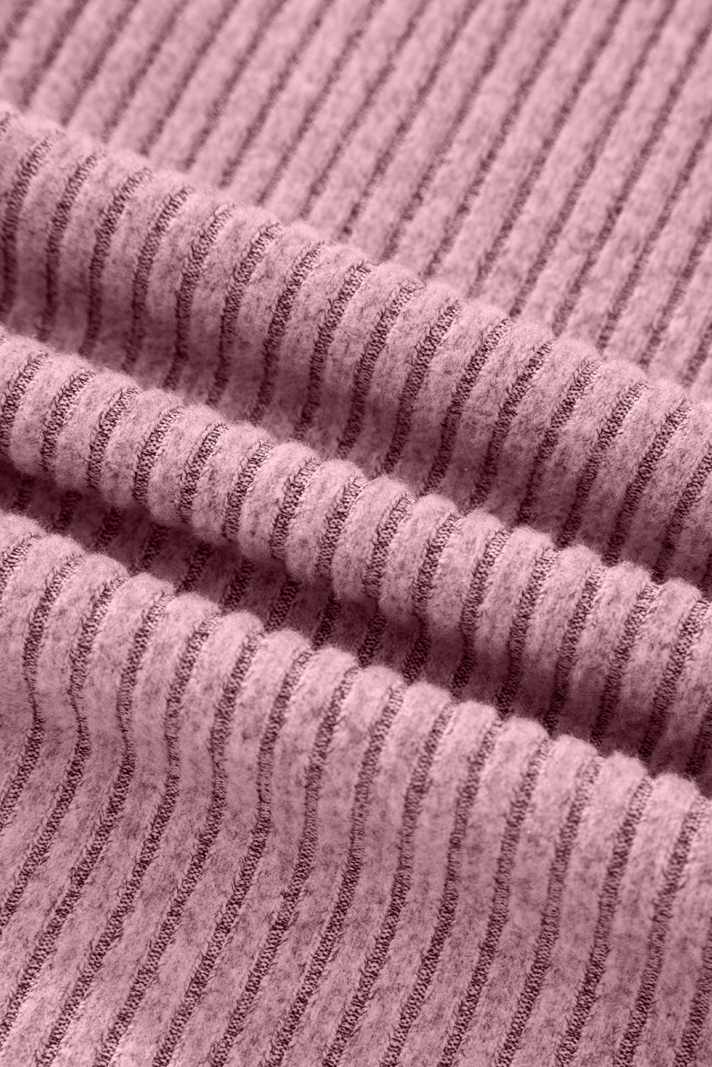 Simply Taupe Ribbed Texture Drop Shoulder Henley Knit Top