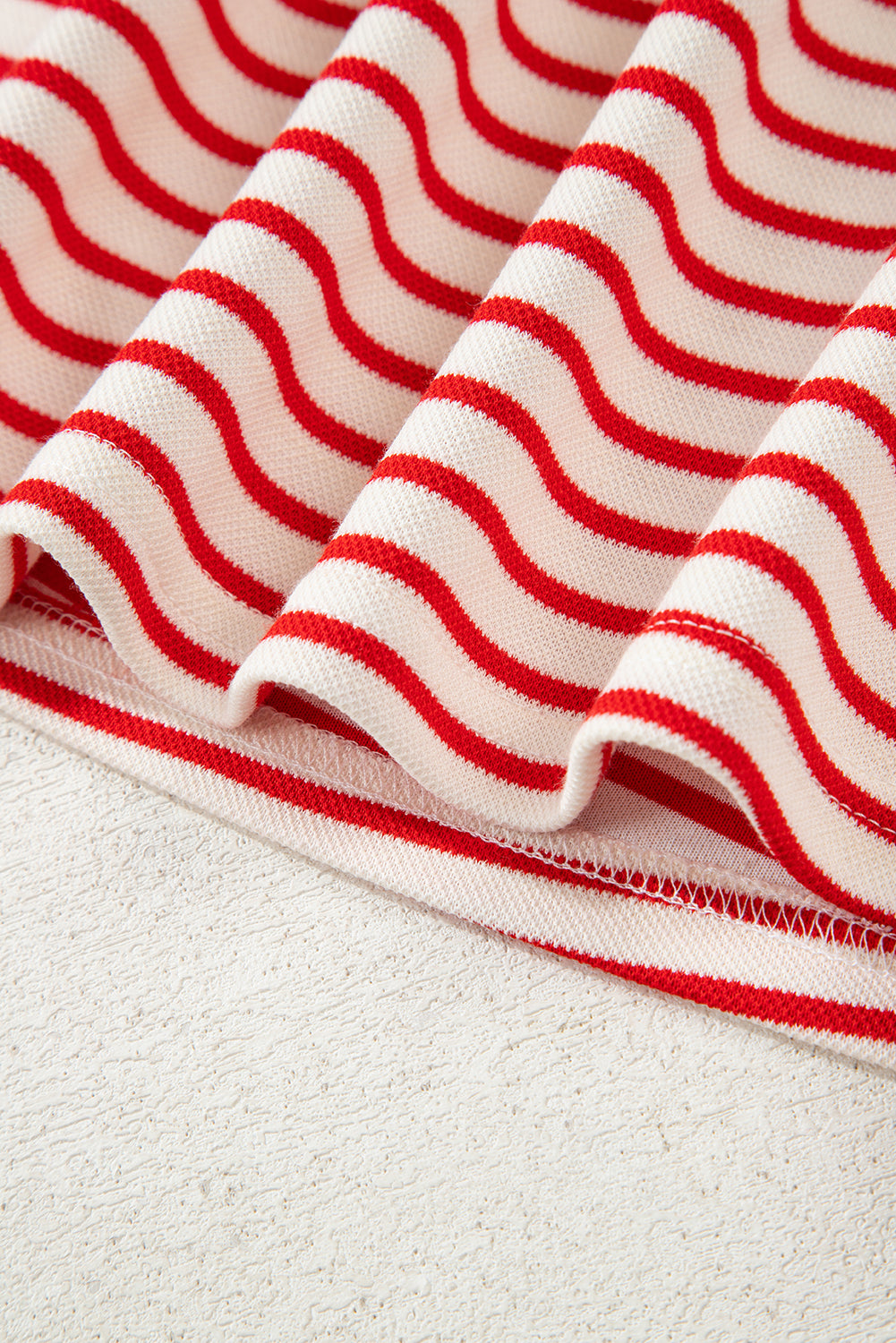 Red Stripe Collared V Neck Drop Shoulder Pullover and Skort 2pcs Outfit