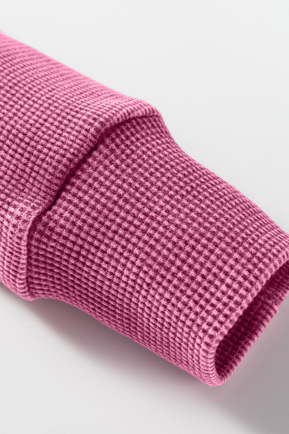 Dark Grey Waffle Knit Patchwork Long Sleeve Loose Top